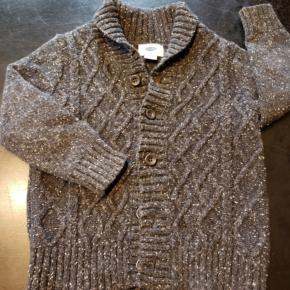 Cable Knit Shawl Collar Sweater Toddler Boy